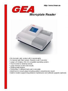 http www linear es Microplate Reader Bichromatic optic