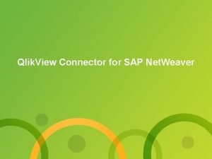 Sap connector qlik