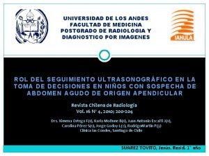 UNIVERSIDAD DE LOS ANDES FACULTAD DE MEDICINA POSTGRADO