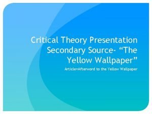 The yellow wallpaper summary