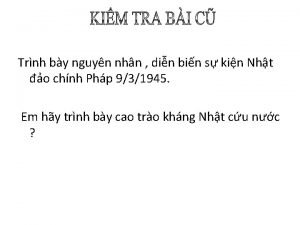 Trnh by nguyn nhn din bin s kin