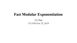 Modular exponentiation