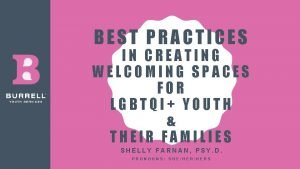 BEST PRACTICES IN CREATING WELCOMING SPACES FOR LGBTQI