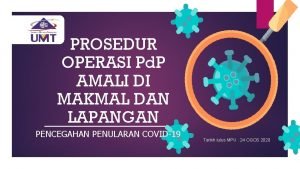 PROSEDUR OPERASI Pd P AMALI DI MAKMAL DAN