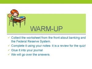 The federal reserve note warm up activity answers