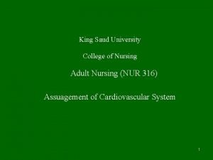 King Saud University College of Nursing Adult Nursing