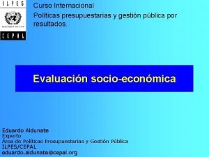 Curso Internacional Polticas presupuestarias y gestin pblica por