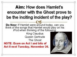 Aim How does Hamlets encounter with the Ghost