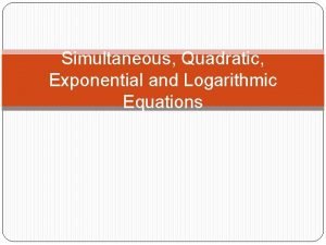 Simultaneous equations involving logarithms