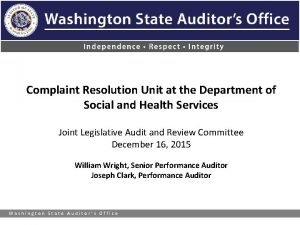 Complaint resolution unit washington state