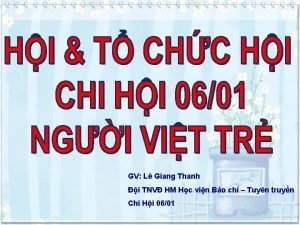 GV L Giang Thanh i TNV HM Hc