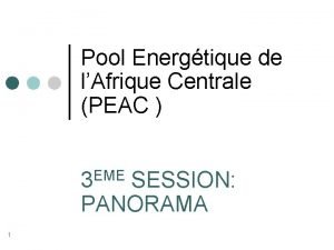 Pool Energtique de lAfrique Centrale PEAC EME 3