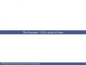 The Example CPUs point of view NPRG 054