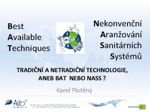 Nekonvenn Aranovn Sanitrnch Systm Best Available Techniques TRADIN