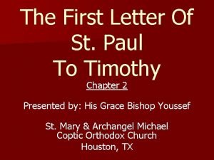 Letter of st paul to timothy