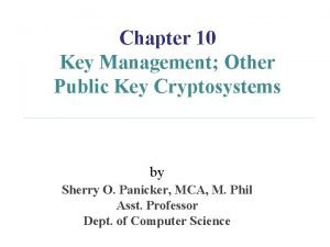 Chapter 10: other public-key cryptosystems