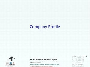 Company Profile 61102 Sector D6 Vasant Kunj PROJECTS