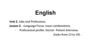 Professions english lesson