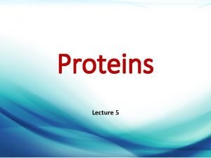 Proteins Lecture 5 Dr Mazen Alzaharna CC 20181