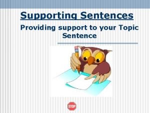 Types of supporting sentences