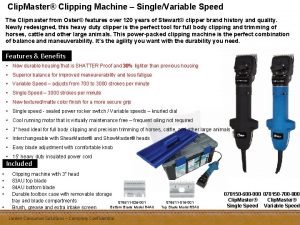 Clip Master Clipping Machine SingleVariable Speed The Clipmaster