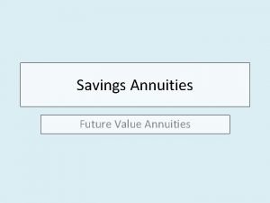 Savings formula