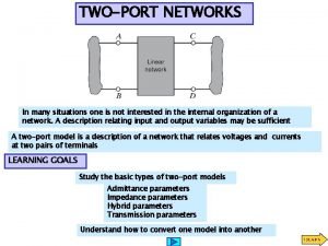 Interconnection of two port network