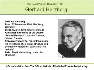 Who won the nobel prize in chemistry