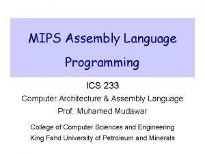Mips assembly