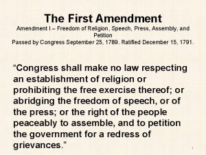 The First Amendment I Freedom of Religion Speech