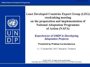 Presentation to RR Meeting Least Developed Countries Expert