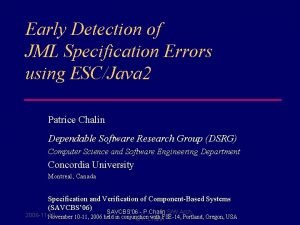 Early Detection of JML Specification Errors using ESCJava