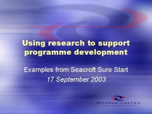 Research programme example