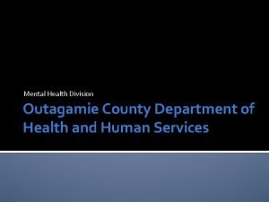 Outagamie county mental health