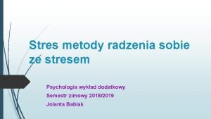 Metody radzenia sobie ze stresem