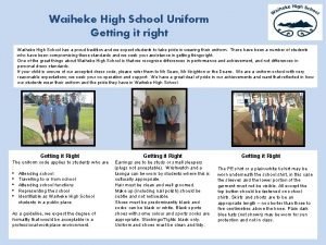 Waiheke high school uniform