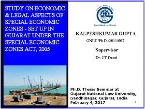 STUDY ON ECONOMIC LEGAL ASPECTS OF SPECIAL ECONOMIC