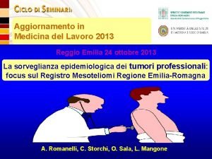 Aggiornamento in Medicina del Lavoro 2013 Reggio Emilia