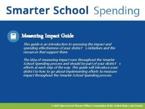 Measuring Impact Guide This guide is an introduction