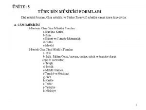 Tekke musikisi formları