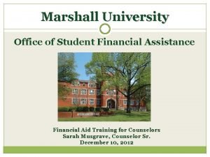 Marshall university financial aid office