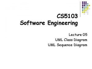 CS 5103 Software Engineering Lecture 05 UML Class