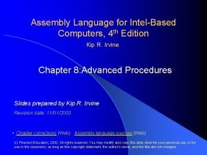 Assembly Language for IntelBased Computers 4 th Edition