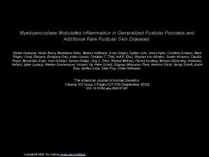 Myeloperoxidase Modulates Inflammation in Generalized Pustular Psoriasis and