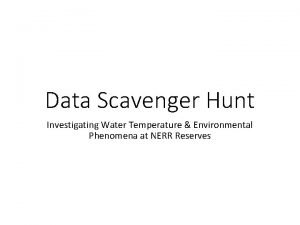 Data scavenger hunt