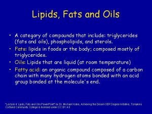 Lipids characteristics