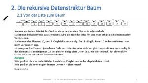 2 Die rekursive Datenstruktur Baum 2 1 Von