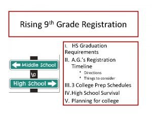 th Rising 9 Grade Registration I HS Graduation