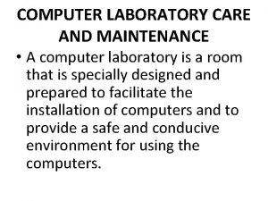 Preventive maintenance in computer laboratory