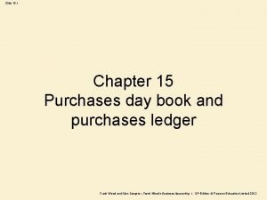 Purchases daybook
